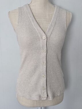 Madewell Ribbed Sleeveless Knit Tank - Light Beige